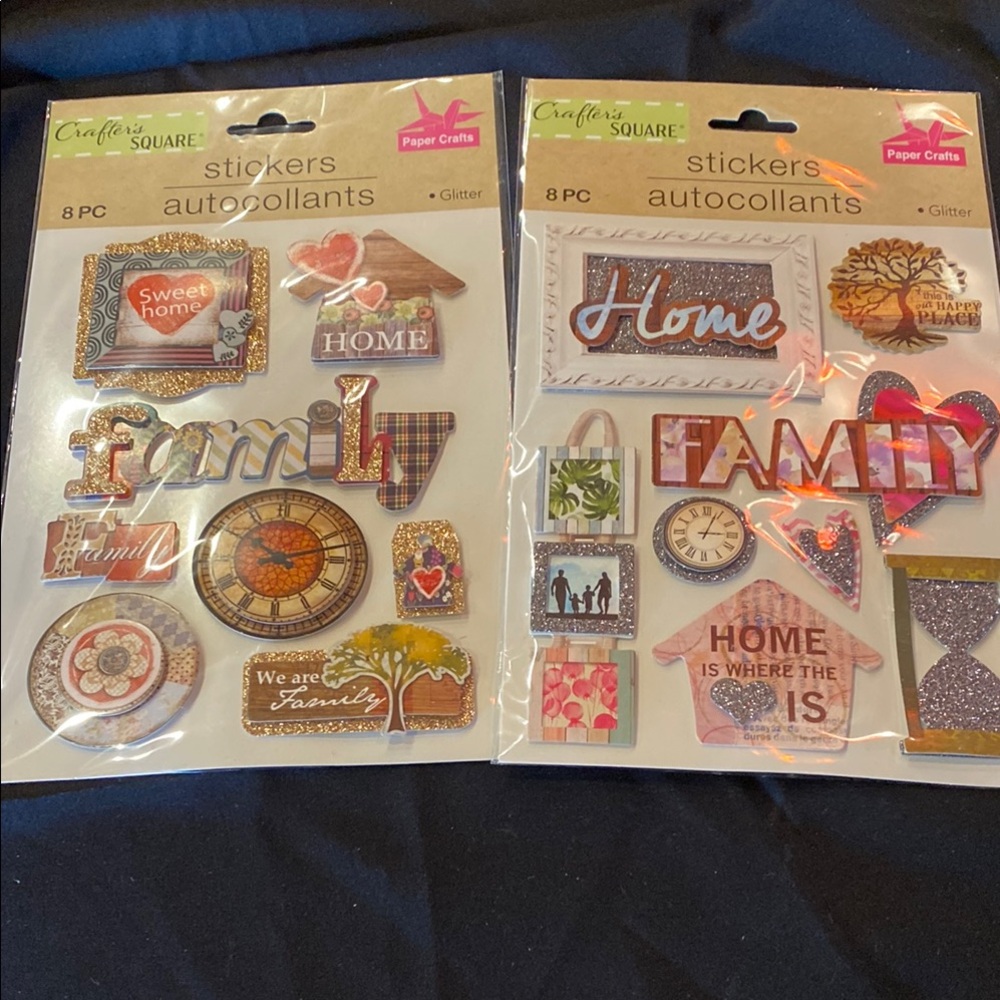 2 packages Crafters Stickers with Glitter Accents